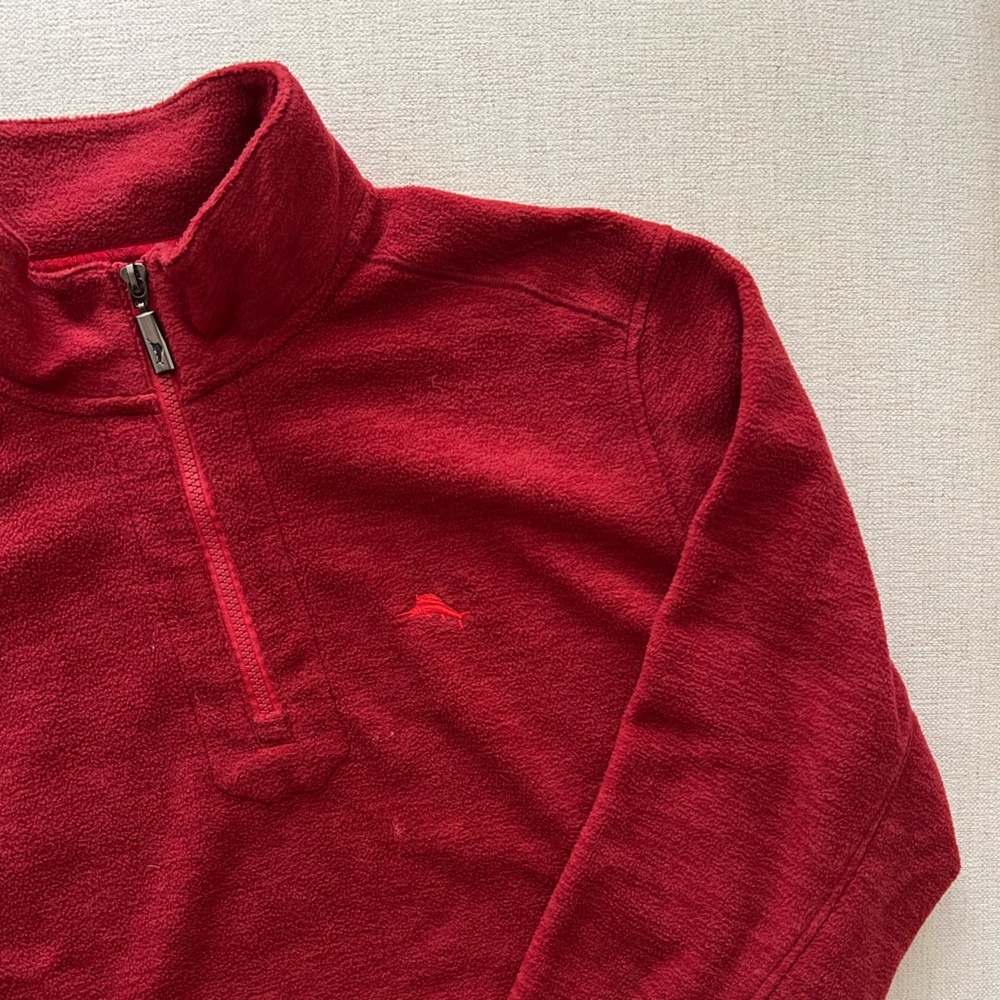 Tommy Bahama Red Fleece Half Zip